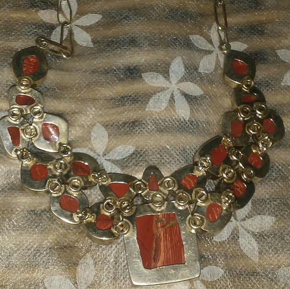Vintage STERLING SILVER & Amber Necklace - Picture 5 of 6